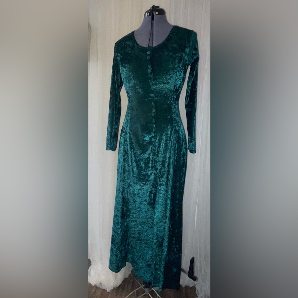 La Fête Emerald Velvet Dress